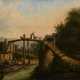 Landschaftsmaler um 1780: Holzbrücke über einem Flüsschen - photo 1