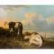 KOBELL, J., wohl Jan III (1800-1838), "Zwei Rinder in Küstenlandschaft", - Foto 1