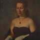Portraitist des 20. Jahrhundert ''Damenportrait'' im schwarzen Kleid und weißen Handschuhen - Foto 1