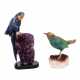2 Vogelfiguren 'Papagei' und 'Grüner Vogel', 20. Jahrhundert. - Foto 1