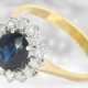 Ring: neuwertiger und sehr schöner vintage Saphir/Diamant-Blütenring, 3,42ct - photo 1