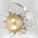 Ring: attraktiver Weißgoldring mit goldener Südsee-Zuchtperle und Diamanten, ca.1,37ct, 18K Gold - photo 1