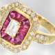 Ring: dekorativer Gelbgoldring mit Rubinen und Diamanten, insgesamt ca. 2,56ct, 18K Gold, Hofjuwelier Roesner - photo 1