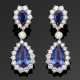Paar Juwelen-Ohrgehänge mit kornblumenblauen Saphiren - photo 1