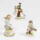 Meissen, Miniatur-Reiterfigur, 2 kleine Amorettenfiguren - фото 1
