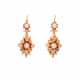 Paar Ohrhänger mit Perlen und Altschliffdiamanten, - Foto 1