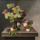 Johanne Hellesen. Stilleben mit Blütenkorb und Früchten in einer Schale - photo 1