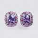 Paar Amethyst-Ohrstecker mit Rubin-Besatz - фото 1