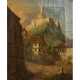 HUBER, R. (Maler 19. Jahrhundert), "Burg über der Stadt", - Foto 1
