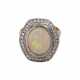 Ring mit Opal, ca. 2,9 ct entouriert von Brillanten, - Foto 1