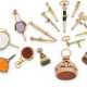 Taschenuhrschlüssel: feine Sammlung seltener, goldener Spindeluhrenschlüssel und Petschaften, ca. 1650-1850, dabei Raritäten - фото 1
