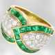 Ring: dekorativer, wertvoller italienischer Designerring mit Smaragden und Brillanten, insges. 3,54ct, 18K Gelbgold, Markenschmuck Casa Damiani, NP 8.250€ - Foto 1