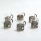 ROBBE&BERKING 6 Teeglashalter mit Einsätzen, 800 Silber, 20. Jahrhundert - photo 1