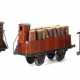 3 Güterwagen Märklin, Spur 1, 1 x gedeckter Güterwagen 1803, BZ 1906-1924, 1 offene Türe, waagrechte Rillen, braun HL, L - photo 1