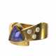 Ring: hochwertiger Goldschmiedering mit Tansanit sehr hoher Qualität, ca. 1,5ct - Foto 1