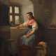 Maler des 19. Jahrhundert ''Junge Frau am Fenster'' - Foto 1