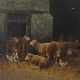 Maler des 19. Jahrhundert ''Schafe im Stall'' - Foto 1