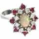 Ring: außergewöhnlicher, hochwertiger vintage Goldschmiedering mit Opal, Rubinen und Brillanten - фото 1