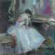 Maler des 20. Jahrhundert ''Balletttänzerin beim Schuhe schnüren'' - photo 1