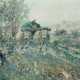 Maler des 20. Jahrhundert ''Ochsenwagen'' in einer grünenden Landschaft auf einem Weg fahrend - фото 1