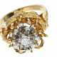 Ring: dekorativer Brillant-Blütenring, 18K Gold, vintage - фото 1