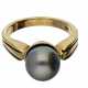 Ring: sehr massiver Goldschmiedering mit feiner Tahitiperle - Foto 1