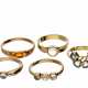 Ring: kleines Konvolut Damenringe, 8K/14K Gold, ungetragener vintage Schmuck aus Goldschmiede-Nachlass - фото 1
