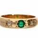 Ring: antiker Smaragd/Diamantring, um 1900 - photo 1