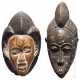 Zwei afrikanische Masken, 20. Jahrhundert - photo 1