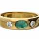 Ring: klassischer Bandring von Wempe mit Smaragd- und Brillantbesatz - Foto 1