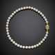 Collana in perle coltivate di mm 9/9.30 con chiusura in oro giallo e diamanti - photo 1
