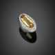 Anello in oro bianco lucido e satinato con topazio ovale di ct. 12 circa rifinito con diamanti rotondi per complessivi ct. 1 - photo 1