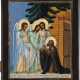 Seltene Ikone ''die Heilige Dreifaltigkeit erscheint Aleksandr von der Swir'' - фото 1