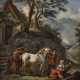 Unbekannt 18. Jahrhundert (?). Bauern mit Pferden - Foto 1