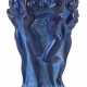 Art Deco Vase Blau Marmoriert - Foto 1