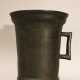 Gothic bronze mortar with one hand grip, rounded base and outstanding upper border - фото 1