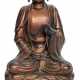 Lackvergoldete Holzfigur des Buddha - photo 1