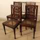 A set of four Louis XVI dining chairs, each with four fluted and turned legs - Foto 1