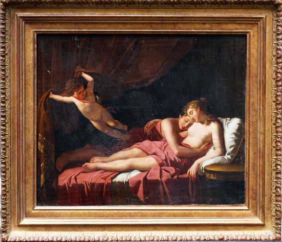 Jacques-Louis David (1748-1825)-circle, Two lovers on bed stead presented  by Amor opening the curtain — buy at online auction at  VERYIMPORTANTLOT.com. Auction catalog "Art and antiques" from 28.02.2018:  photo, price auction lot