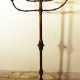 Jewish bronze Menorah with seven branches and spouts, on long column, in the centre with thicker ornament - фото 1