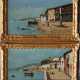 Italian School late 19th Century, Pair of paintings showing fishers in front of an Italian town - Foto 1