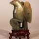 Chinese jade sculpture of a bird, green/grey colour - фото 1