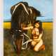 Chinese artist 20th Century, Naked girl with horse in landscape - Foto 1