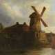 Hamburger Maler um 1840: Windmühle am Ufer. - фото 1
