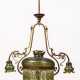 3-flammige Jugendstil-Deckenlampe mit Glasperlenbehang - photo 1