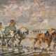  Julius Seyler, Bretonische Muschelsammler mit Pferdegespann am Strand - Foto 1