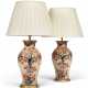 A PAIR OF IMARI-STYLE PORCELAIN VASES, MOUNTED AS LAMPS - фото 1