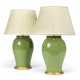 A PAIR OF CHINESE LIGHT-GREEN PORCELAIN VASES, MOUNTED AS LAMPS - photo 1