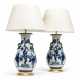 A PAIR OF CHINESE BLUE AND WHITE PORCELAIN VASES, MOUNTED AS LAMPS - фото 1