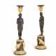 A PAIR OF BALTIC ORMOLU AND PATINATED-BRONZE CANDLESTICKS - photo 1